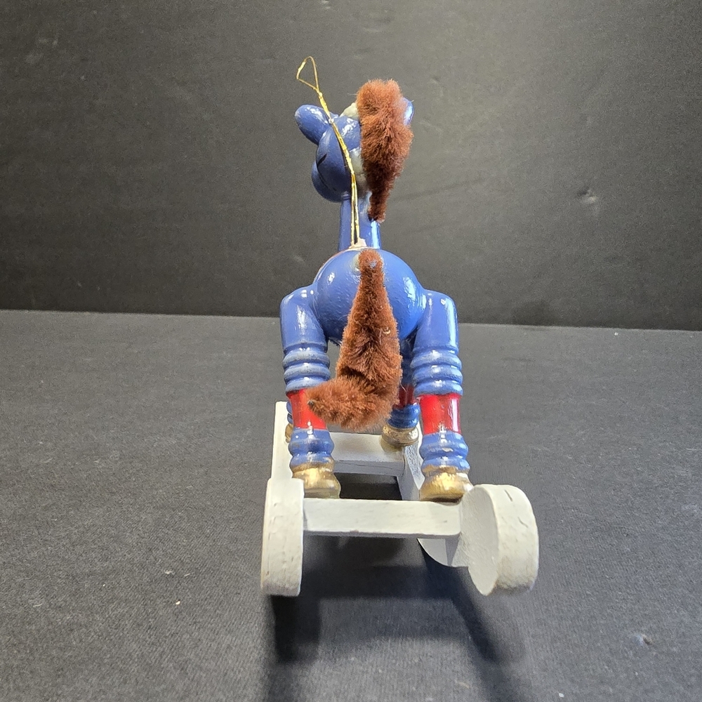 Vtg Christmas Rocking Horse Ornaments 2 Painted Wood, 1 Plastic - Picture 10 of 16